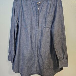 Land's End denim button up tinic/top. 100%cotton.  Size L.